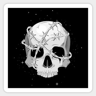 Skull and barbed wire Sticker